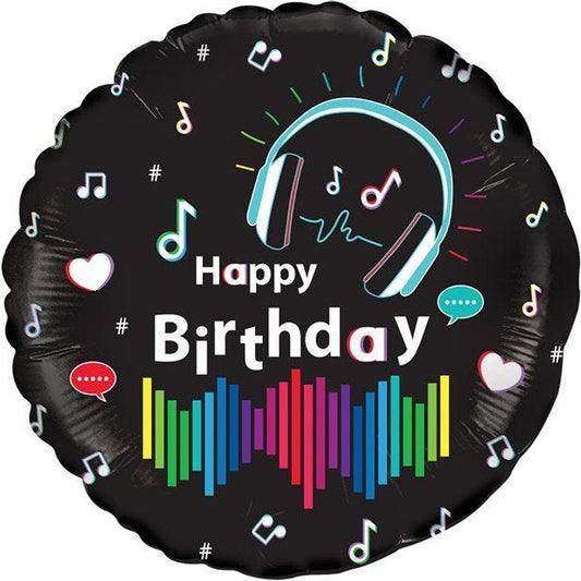Music Happy Birthday Foil Balloon - 18"