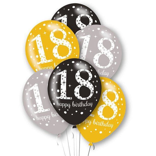 Age 18 Latex Balloons - 11" (6pk)
