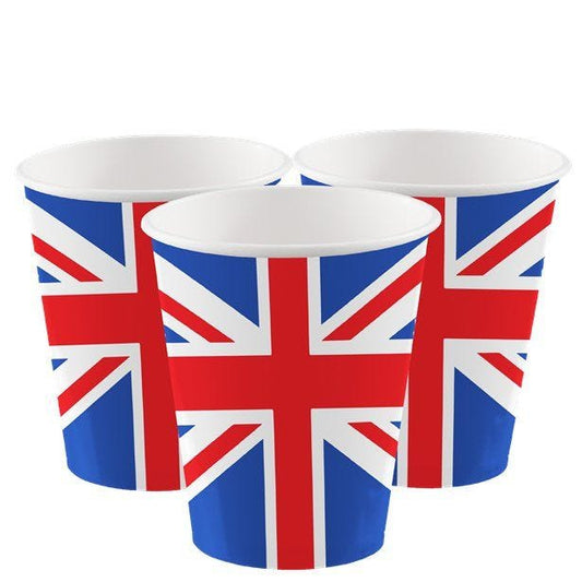 Union Jack Paper Cups - 250ml (8pk)