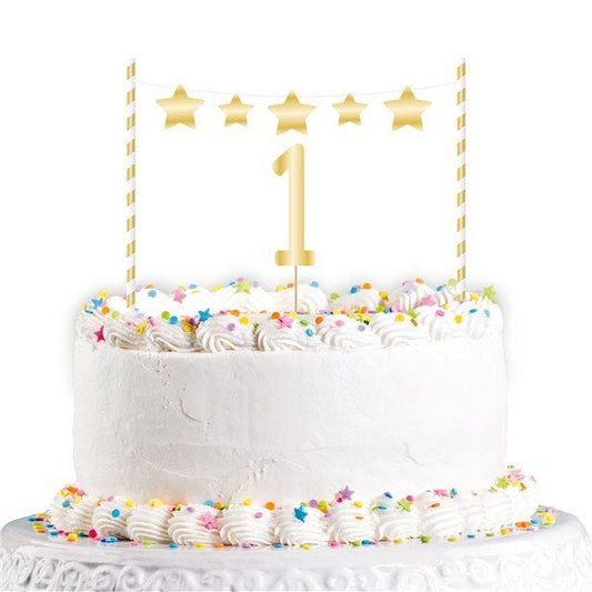 Gold 1st Birthday Cake Topper