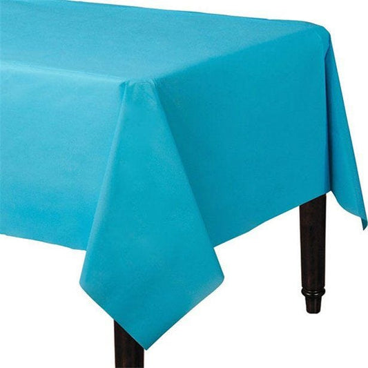 Turquoise Plastic Table Cover - 1.4m x 2.8m