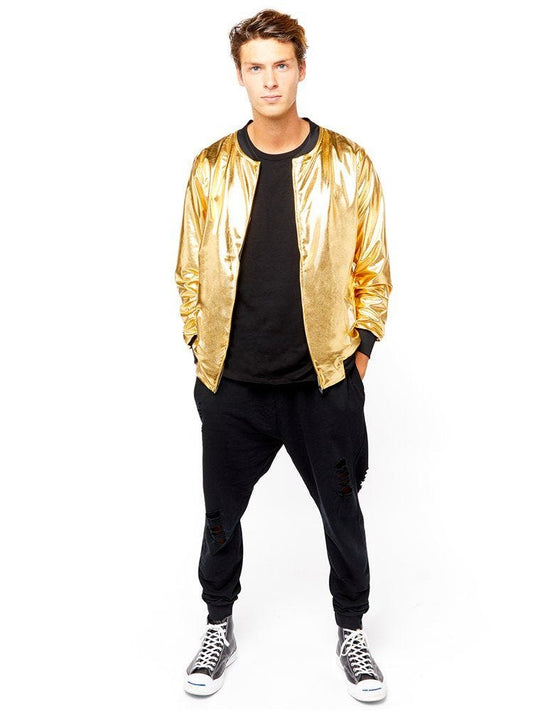 90s Hip Hop Gold Jacket - Adult Costume