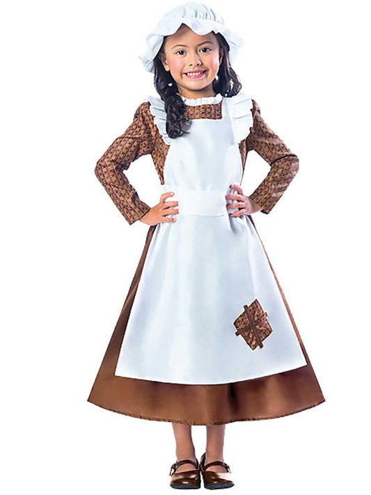 Victorian Girl Brown Dress - Child Costume