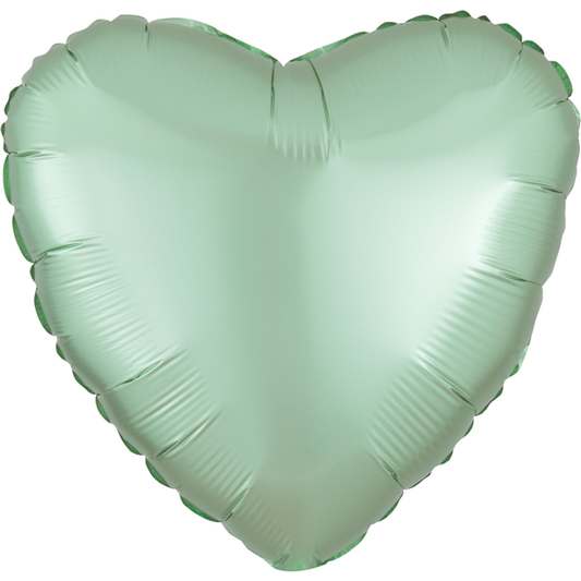 Mint Green Satin Luxe Heart Balloon - 18" Foil