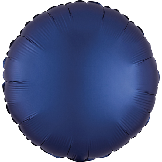Navy Blue Satin Luxe  Circle Balloon - 18" Foil