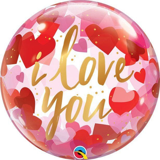 I love you Hearts Bubble Balloon - 22"
