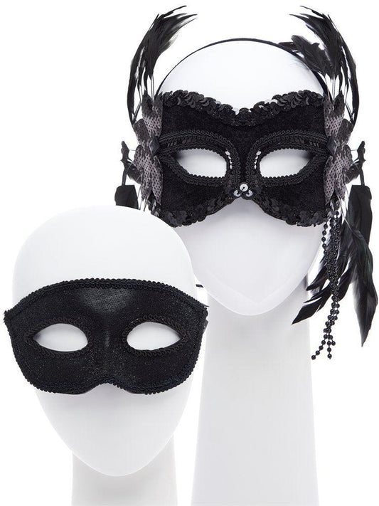 Black Masquerade Party Masks for Couples