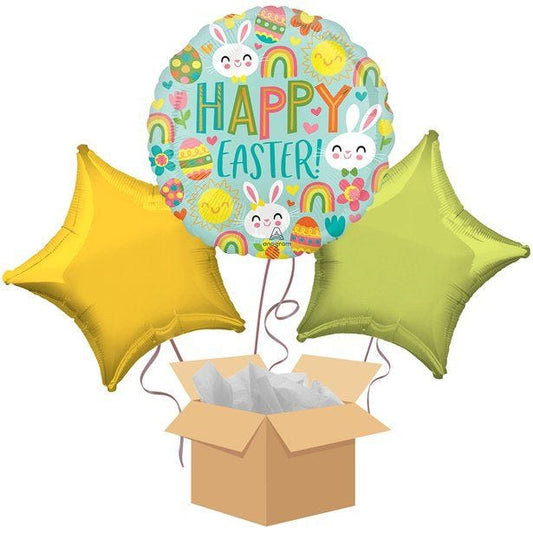 Happy Easter Brights Balloon Bouquet - Delivered Inflated