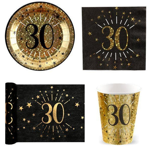 Sparkling Gold 30th Birthday Value Party Pack for 10