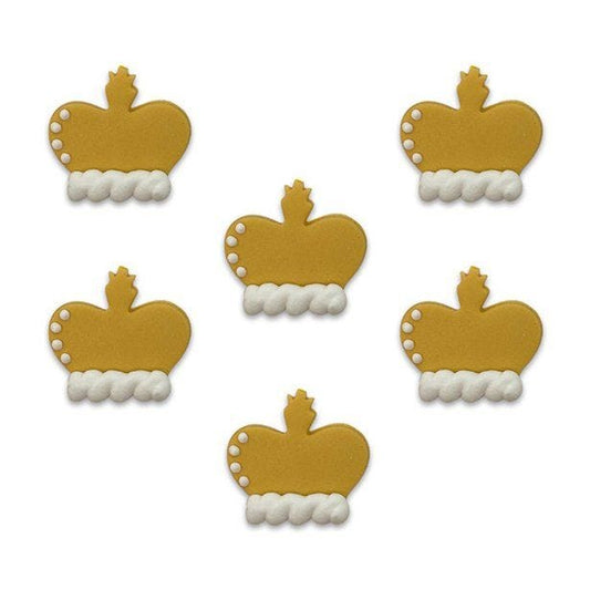 Gold Crown Sugar Cake Toppers (6pk)