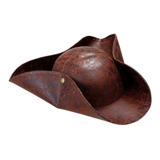 Pirate Tricorn Brown Hat