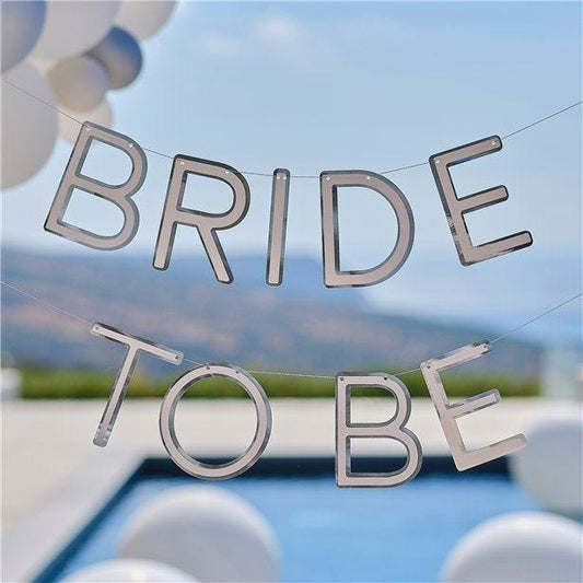 Bride to Be Silver Foiled Paper Letter Banner