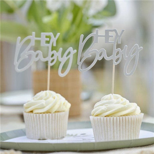 Hey Baby Cupcake Toppers (12pk)