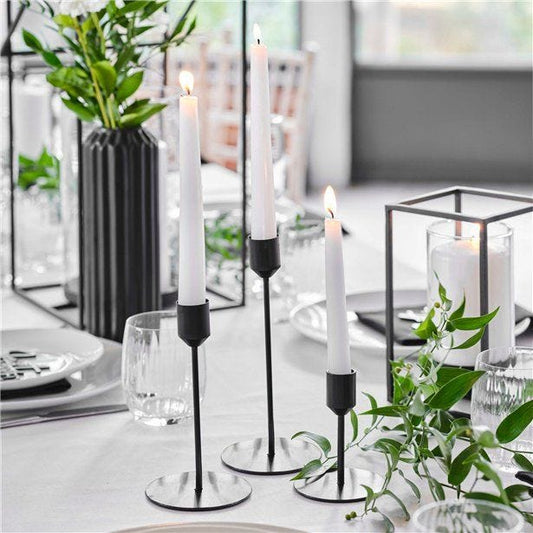 Contemporary Wedding Black Candle Holders (3pk)