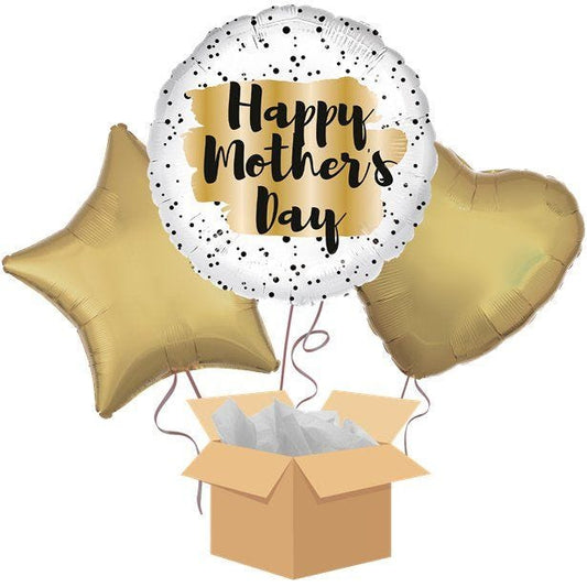Mother's Day Gold Spot Balloon Bouquet - Delivered Inflated