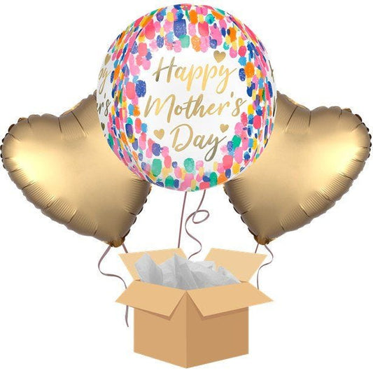 Mother's Day Watercolour Orbz Balloon Bouquet - Delivered Inflated