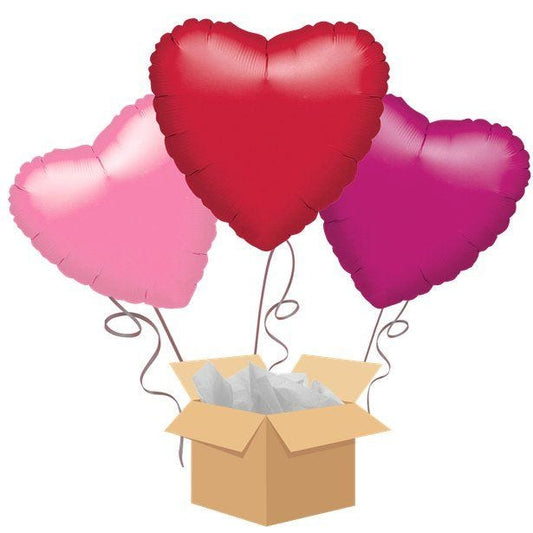 Valentine's Heart Balloon Bouquet - Delivered Inflated