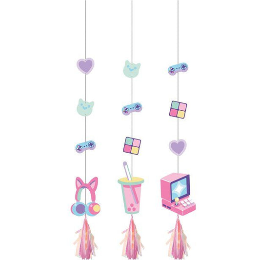Digital Game Hanging Decorations (3pk)