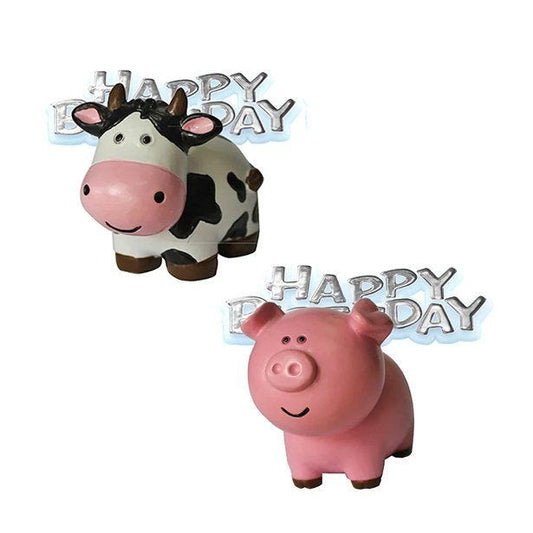 Farm Animals & Happy Birthday Cake Toppers