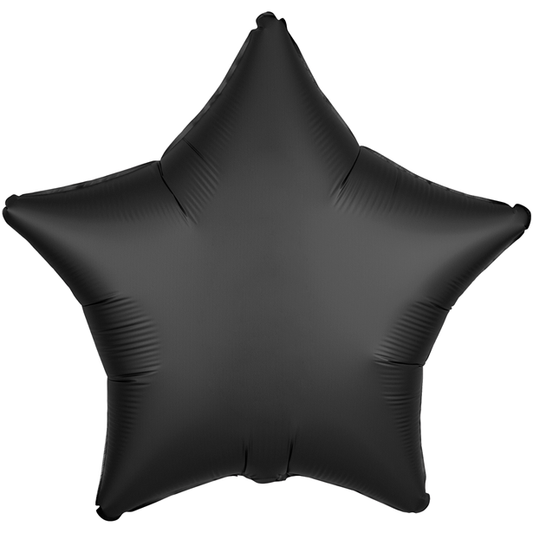 Onyx Black Satin Luxe Star Balloon - 18" Foil