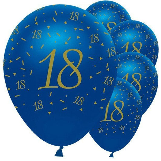 Navy & Gold Geode 18th Birthday Latex Balloons - 12" (6pk)