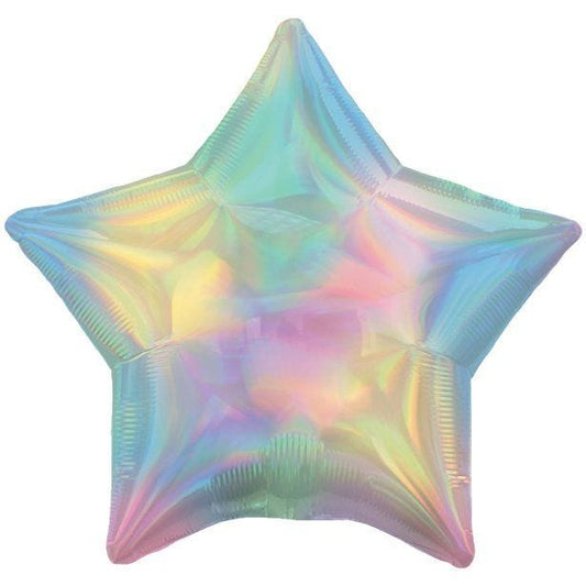 Pastel Rainbow Iridescent Star Balloon - 18" Foil - Unpackaged