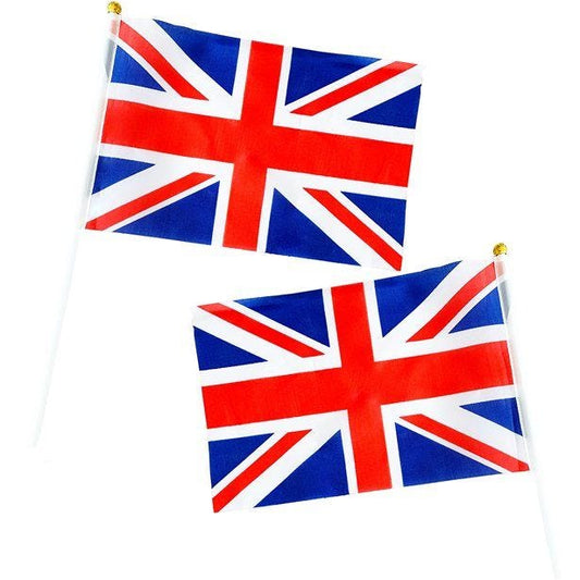 Union Jack Mini Hand Waving Flag - 15x22cm (6pk)