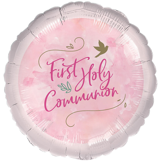 Pink 1st Communion Foil Balloon - 18"