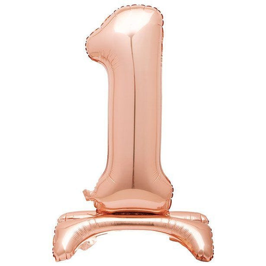 Number 1 Rose Gold Standing Balloon -  30" Foil