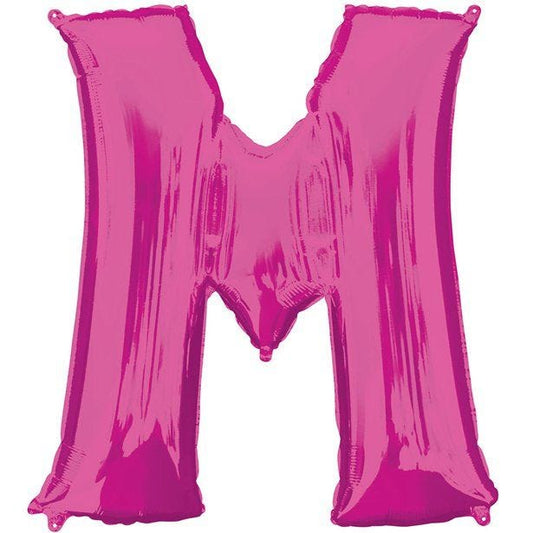Pink Letter M Air Filled Balloon - 16" Foil