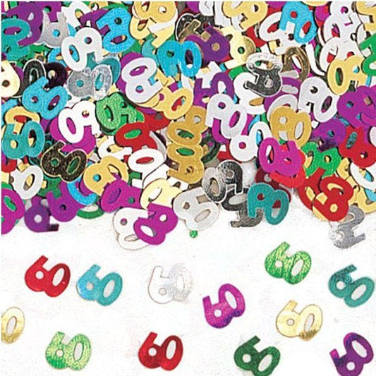 Multicoloured 60th Birthday Confetti (14g pack)