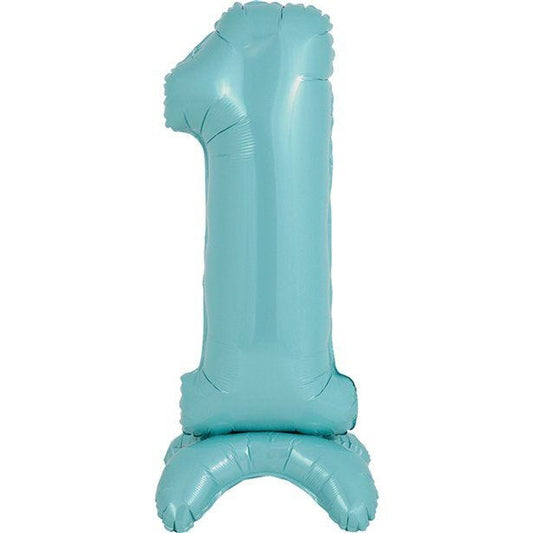 Number 1 Standing Pastel Blue Balloon - 25" Foil