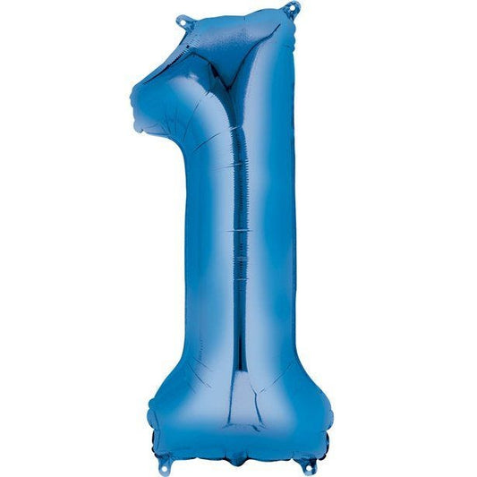 Blue Number 1 Air Filled Balloon - 16" Foil