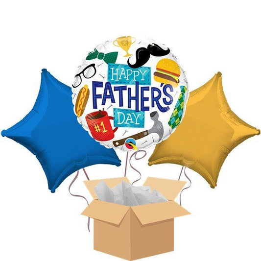 Happy Father's Day Balloon Bouquet - Delivered Inflated