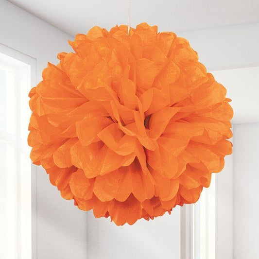 Orange Pom Pom Decoration - 41cm