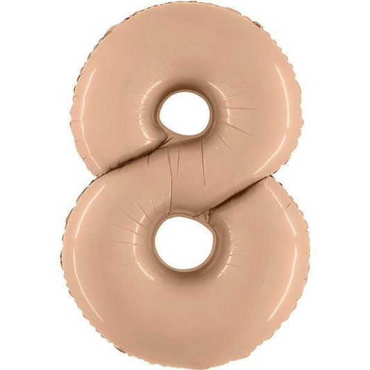 Number 8 Satin Nude Foil Balloon - 40"
