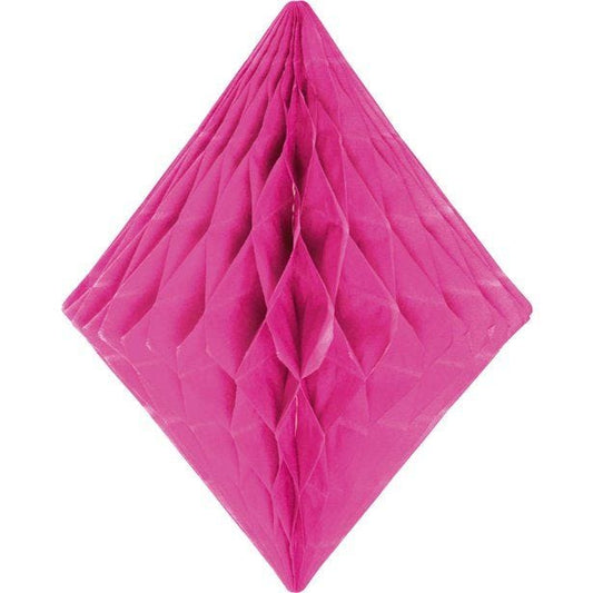 Hot Pink Honeycomb Diamond Decoration - 30cm