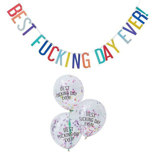 Best Fucking Day Ever Banner & balloons Pack