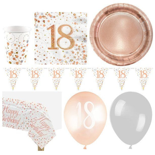 18th Sparkling Fizz Birthday - Deluxe Party Pack for 16