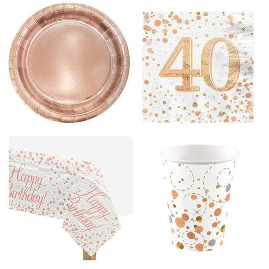 40th Sparkling Fizz Birthday - Value Party Pack for 8