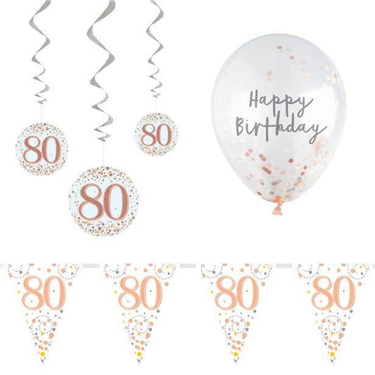 Sparkling Fizz 80th Birthday Decorating Kit - Value