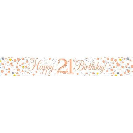 Sparkling Fizz 'Happy 21st Birthday' Banner - 2.7m