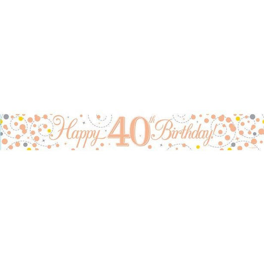 Sparkling Fizz 'Happy 40th Birthday' Banner - 2.7m