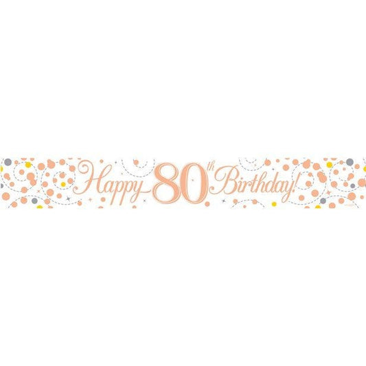 Sparking Fizz 'Happy 80th Birthday' Banner - 2.7m