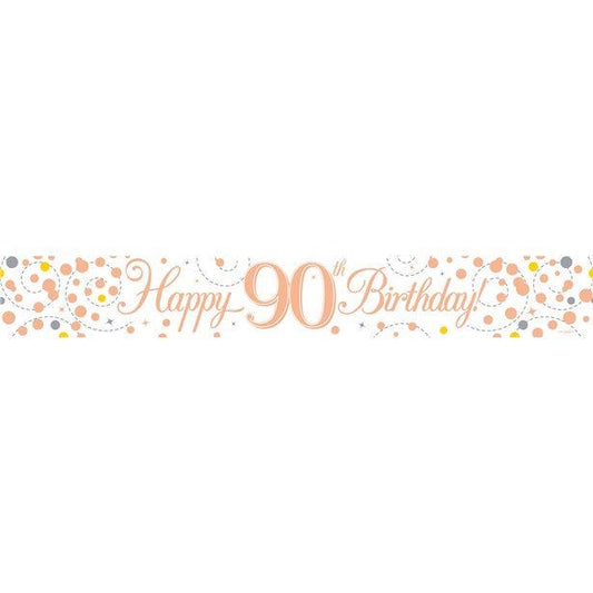 Sparkling Fizz 'Happy 90th Birthday' Banner - 2.7m
