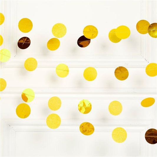 Yellow Glitter Hanging String Decorations - 2.1m (6pk)