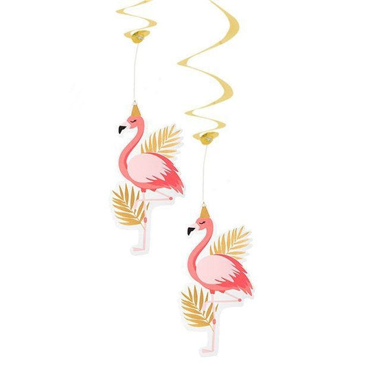 Flamingo Hanging Swirls - 85cm (2pk)