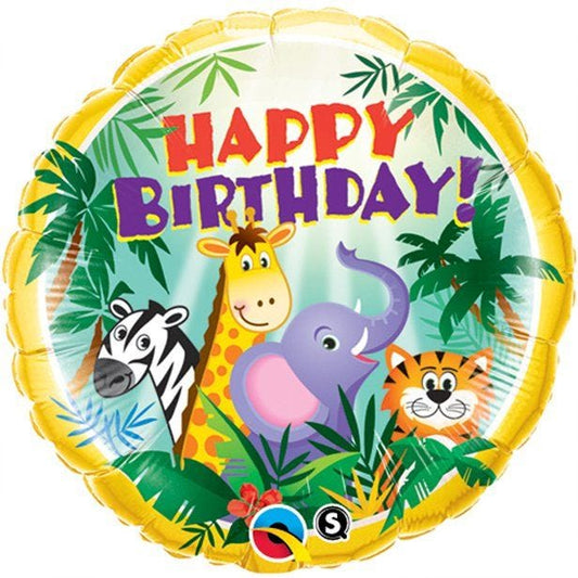 Happy Birthday Jungle Friends Balloon - 18" Foil