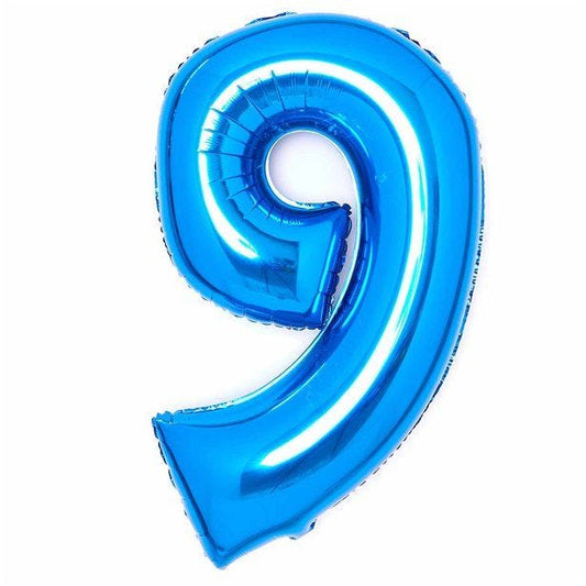 Number 9 Blue Foil Balloon - 34"
