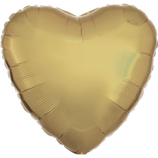 Silk Lustre White Gold Heart Foil - 18"